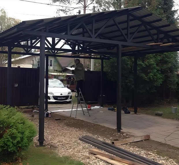 Винтовые сваи для навеса в Наволоках