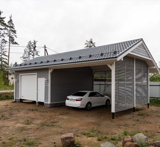 Монтаж винтовых свай под гараж в Наволоках